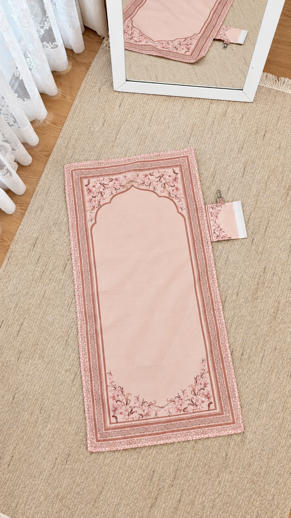 Tapis de prière portable, enroulable & avec mousqueton